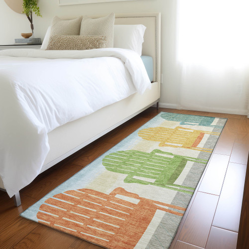 Oceanside Adirondack Chairs Area Rug in bedroom