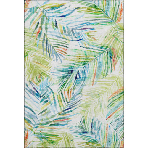 Beach Bungalow Palm Fronds Washable Rug