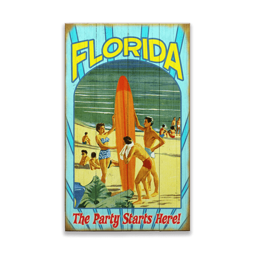 The Party Starts Here Custom Beach Art Sign view 2