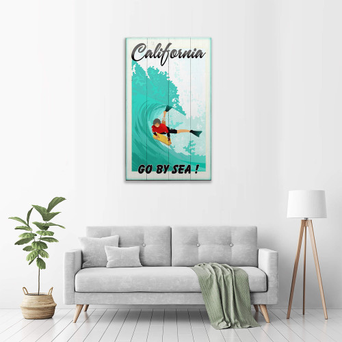Go By Sea Surfing Custom Beach Art Sign