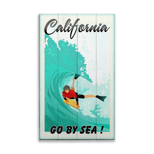 Go By Sea Surfing Custom Beach Art Sign