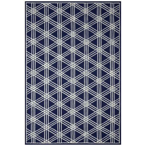 Navy Blue Modern Mariner's Hand-Tufted Rug