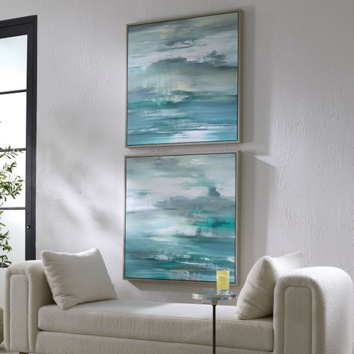 Set of Ocean Tranquil State of Mind Canvases angle room