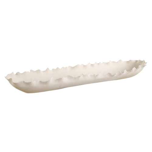Ocean Crest White Long Oval Decorative Bowl