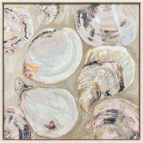 Summer Party Pink Shells Framed Canvas