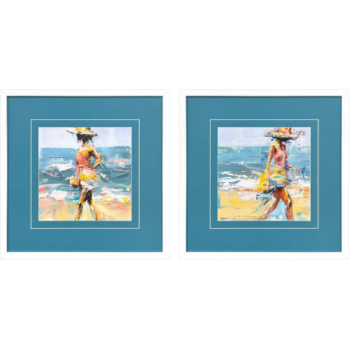 Ocean Blue Breeze Beach Art Pair