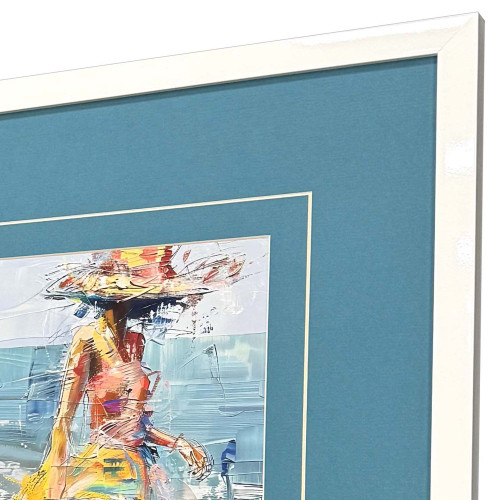 Ocean Blue Breeze Beach Art Pair close up