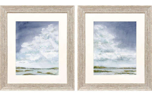 Afternoon Storm View Over the Marsh Framed Art Set view 1