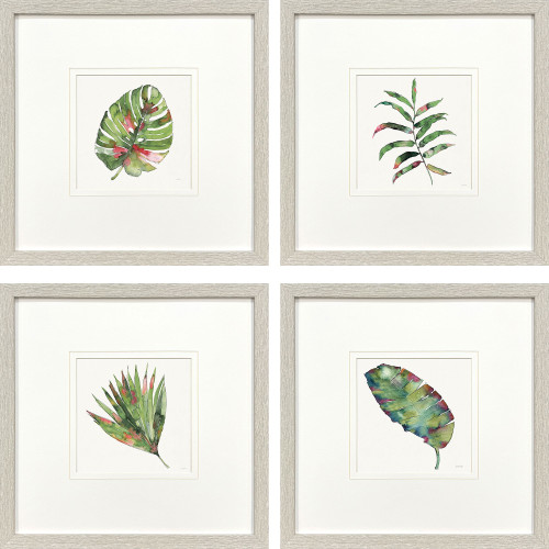 Palm Beach Leaves Set of Four Galley Wall Art Pieces 