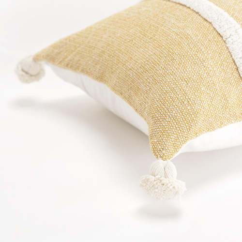 Fidalgo Isle Gold and Cream Oblong Pillow side view