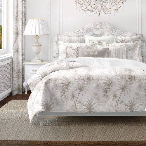 Palmera Bay Sandy Taupe Luxury Designer Comforter Bedding Ensemble