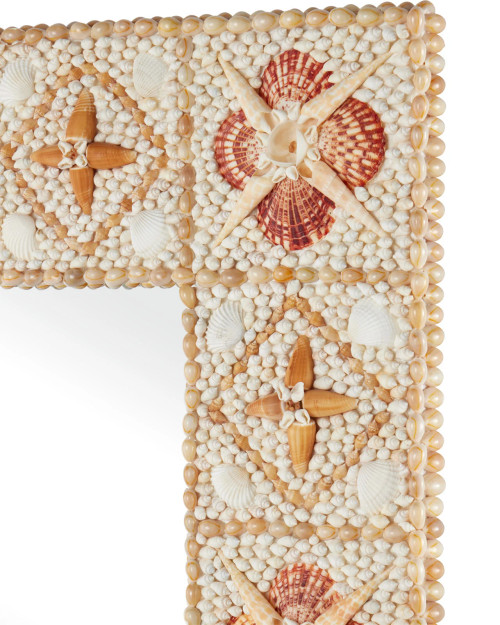 Tropical Junonia and Scallop Shell Mirror corner