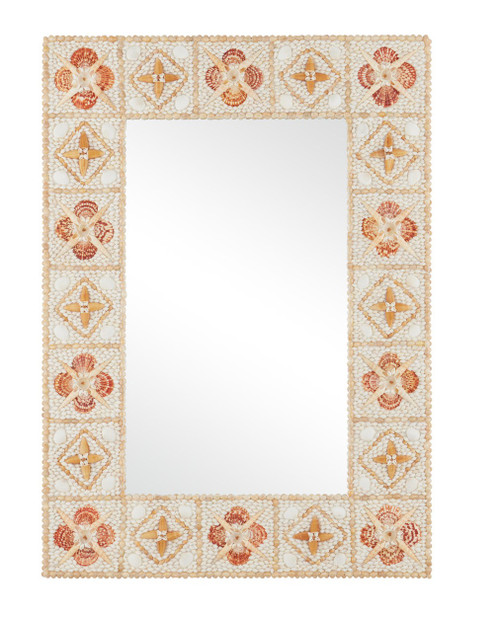 Tropical Junonia and Scallop Shell Mirror