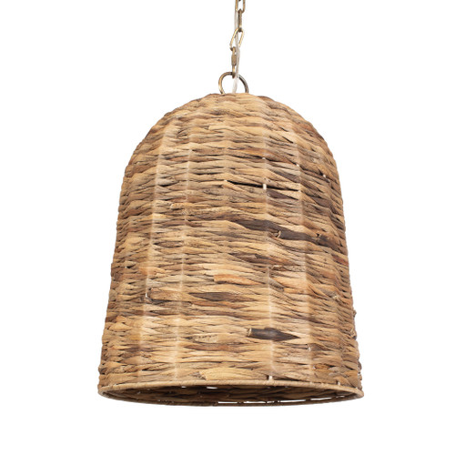 Roatan Woven 1-Light Sea Grass Pendant light off