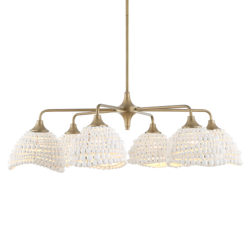 Castine 6-Light White Beaded Scallop Chandelier