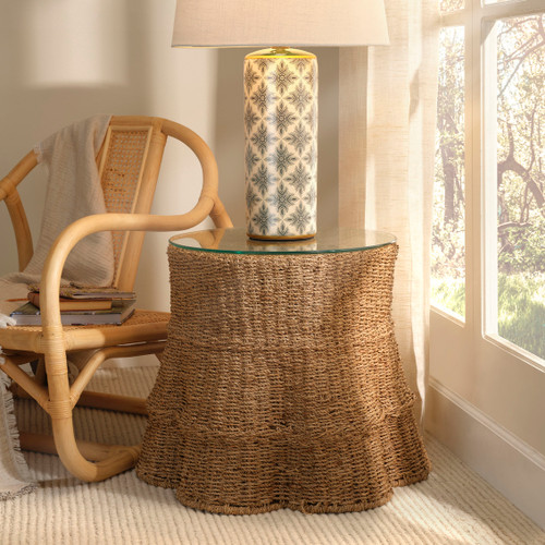 Fair Isle Side Table In Natural Seagrass room view