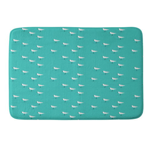 Sandpipers on Teal Memory Foam Bath Mat