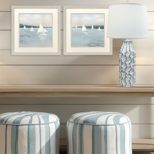 Seaside Blue Wave Table Lamp room example