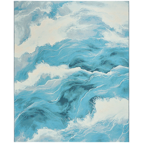 Tourmaline Waves Woven Indoor-Outdoor Rug
