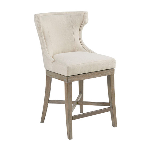Delmar Coast Cream Upholstered Swivel Counter Stool
