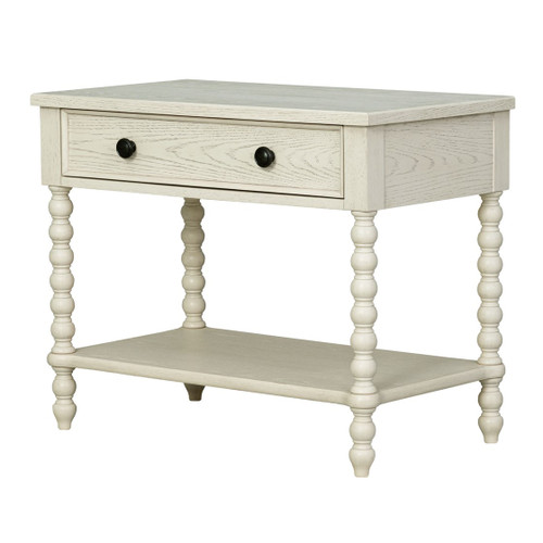 Havenport Antique Cream Large 1 Drawer Nightstand angle view
