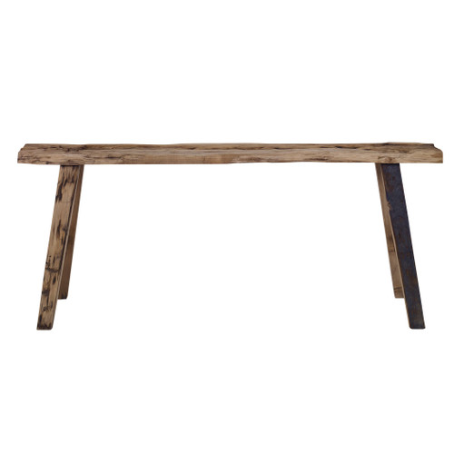Aptos Driftwood Long Bench front view