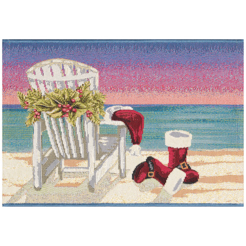 Beach Santa Siesta Holiday Woven Accent Rug