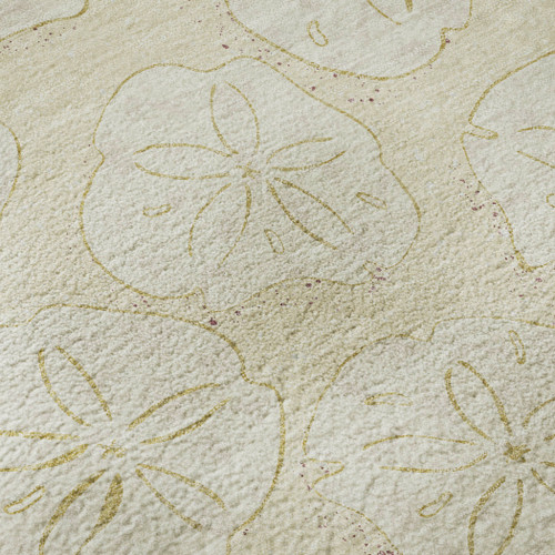 Sand Dollar Beach Ivory Plush Area Rug close up details