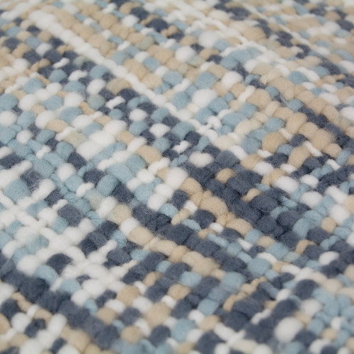 Seascape Blue and Sand Woven Throw close up