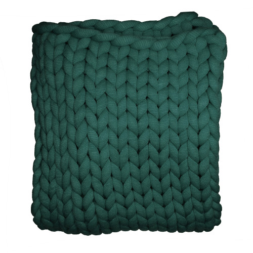 Peacock Teal Lush Chunky Knit Throw