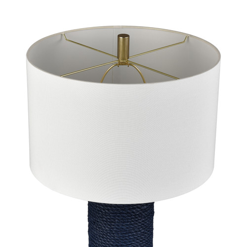 Portside Navy Blue Rope Wrapped Table Lamp shade and finial