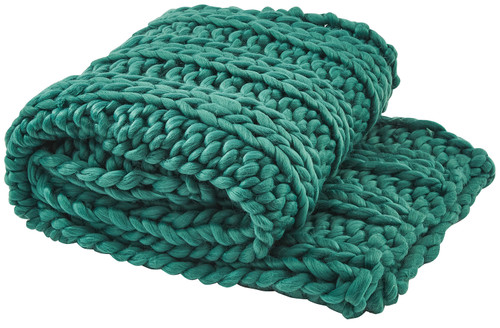 Alpine Green Chunky Hand-Knit Throw