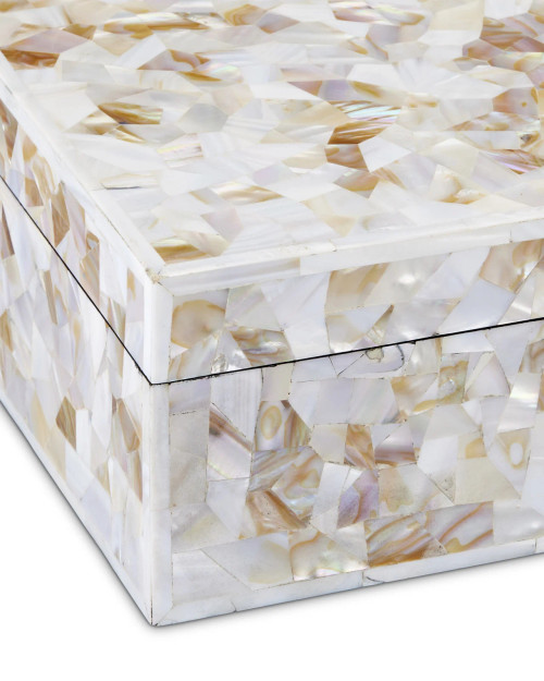 Iridescent Uma Mother of Pearl Shell Boxes - Set of 2 close up