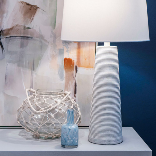 Bonita Glass and White Rope Vase room example with costa vase