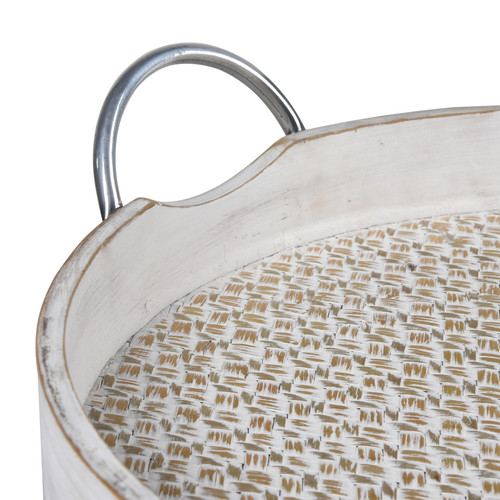 Saltaire Set of 2 Weathered White Trays close up 2