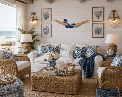 Vintage Navy Blue Custom Diving Girl  room example