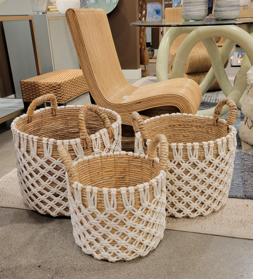 Nautical Knots Set of Three Baskets room view