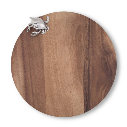 Polished Blue Crab Bar Round Serving Board