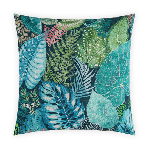 Mauritius Azure Fronds Velvet Luxe Pillow 