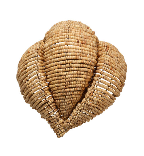 Anguilla Mango Wood Beaded Wall Sconce in Natural light off