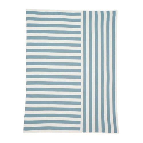 Blue Beach Stripes Luxe Eco-Knit Throw