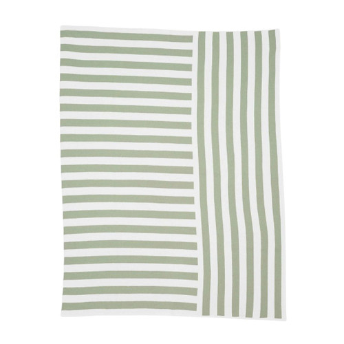 Green Dune Grass Stripes Luxe Eco-Knit Throw