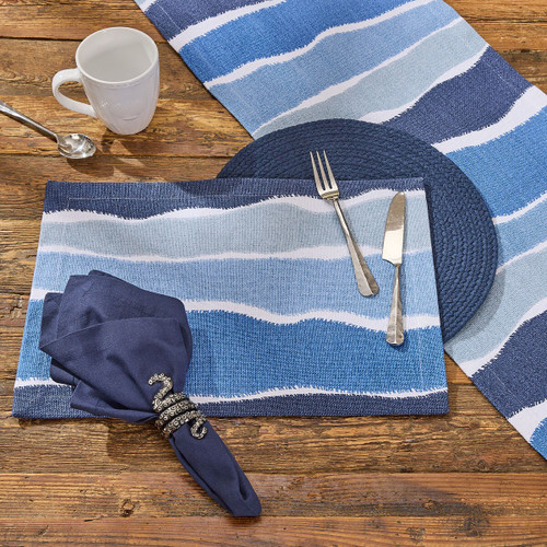  Surf's Up 15 x 72 Table Runner on table with placemats