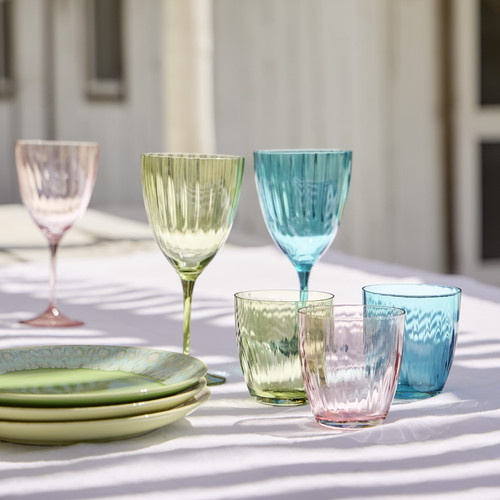 Turquoise Sensa Tumbler Glasses - Set of 6 with other glasses