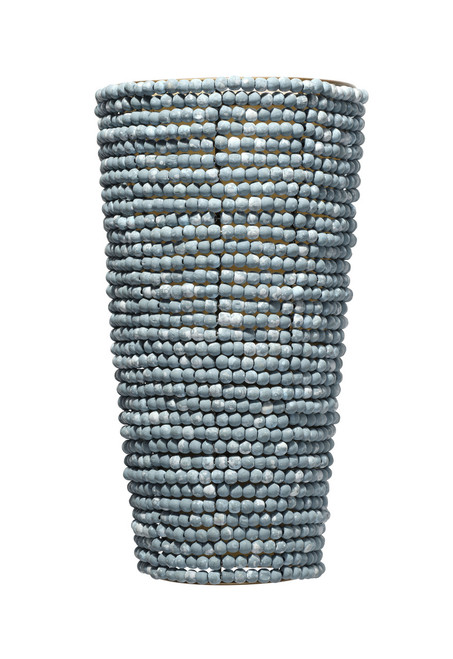 Seawall Blue Beaded Cone Wall Sconce  front view