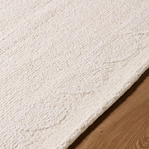 Long Island Cream Scallop Handmade Wool Rug edge 1