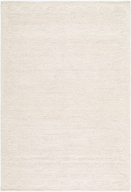 Long Island Cream Scallop Handmade Wool Rug