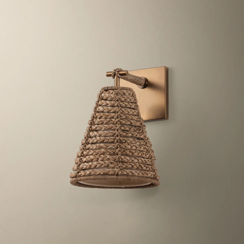 Redwood Natural Abaca Rope 1-Light Wall Sconce light off