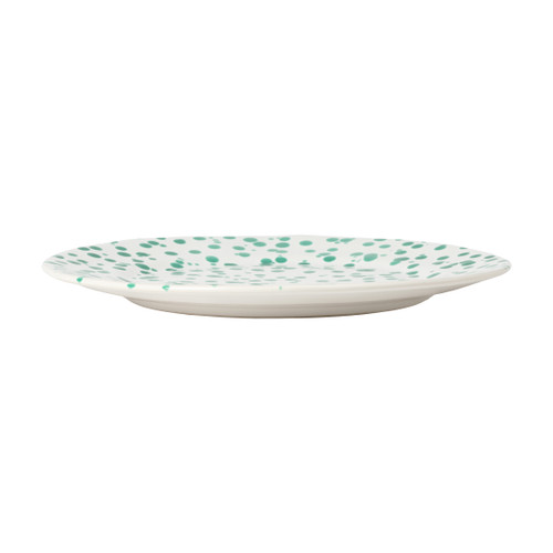 Green Polka Dot Rafaela Dinner Plate side view