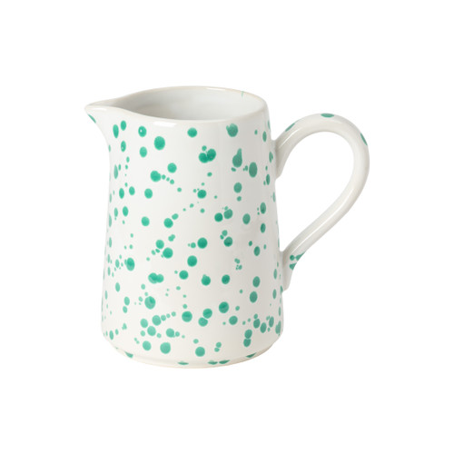 Green and White Polka Dot Rafaela Handled Pitcher